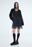 PRTN) Check Frill Bustier Short One Piece