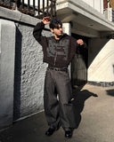 Lettering Crop Hood Zip-Up