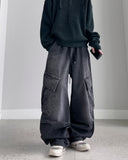 Tei Black String Cargo Denim