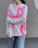 HAND-MADE heart painting knit