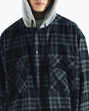 [AG] Hoodie Checked Shirt