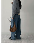 Croissant Suede Shoulder Bag