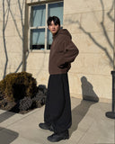 Diagonal Corduroy Hood Zip-up