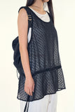 Dot see-through layered one piece