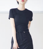 Elan pin tuck shirring t-shirt