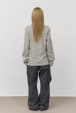 Neck Stud Striped Longsleeve