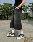 Leewoo denim bermuda pants