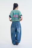 Darnel curved denim pants