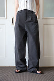 Black check adjust pants