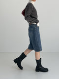 525 Cat Washing Bermuda Wide Denim