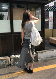 DOUBLE MIXED CHECK SKIRT