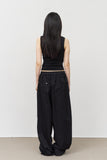 Cage Button Wide Pants