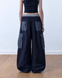 Patch Nylon Curved Pants