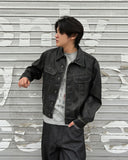 Leather trucker jacket
