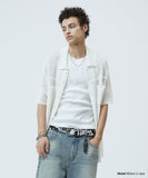 RAW CUT KNIT HALF SHIRT