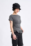 Drape frill slim tee