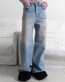 PINK WASHING WIDE DENIM PT