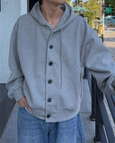 Double Button Hood Zip Up