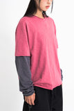 Slub crop layered tee