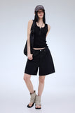 PRTN)Ribbed Lip Button Tank Top