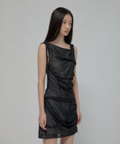 Draped Mesh Layered Mini Skirt
