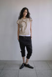 WRAP BUTTON CAP SLEEVE BLOUSE