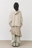 Gell Pigment Waffled Hooded Top