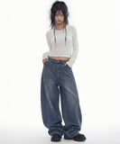 STAR H Wide Curved Jeans