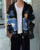 Winter wool knit zip-up