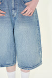 Senti twill denim bermuda pants