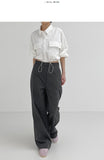 Two Pocket String Crop Shirt