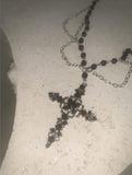 [only suzen] Benian Two-Chain Vintage Black Cross Necklace