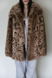 Leopard fur coat jacket