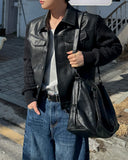 Marron Leather Trucker