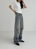 855 Pintuck Wide Denim Pants