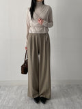 [wool30%/FW] Twill Wool High-Waist Slacks