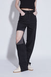 damage hole black jeans