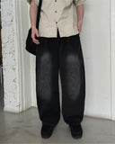 Pin-Tuck Balloon Denim Pants