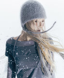 Double Strap Angora Beanie