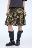 Meshid flare mid-length skirt