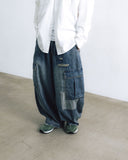Distressed Cargo Denim Balloon Pants