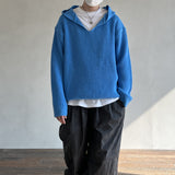 Over Hood V Knit