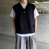 Checker Pattern Knit Vest