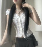 Sindy lace button blouse