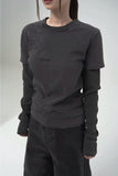 (W) PANEL LAYERED TEE