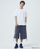 WASHED CUT OFF APPLIQUE SWEAT SHORTS