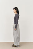 (W) Boat Shape Button Top
