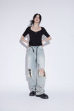 destroyed washing jeans