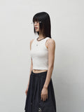 (W) CHEST METAL LOGO SLEEVELESS