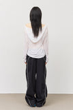(W) Drape Hooded Top